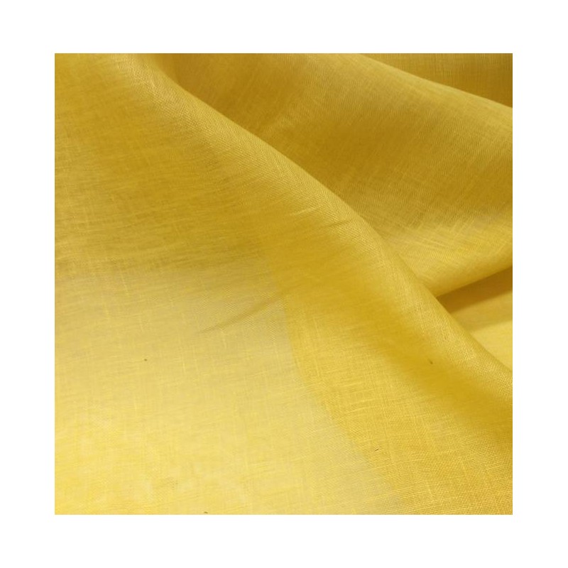 Voile de lin Jaune pour rideau