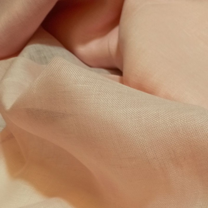 Voile de lin rose pour rideaux