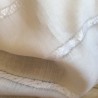 Tissu lin à rayures bayadères blanc