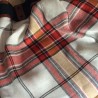 Tissu lin écossais rouge et blanc