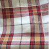 Tissu lin écossais rouge et blanc