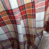 Tissu lin écossais rouge et blanc