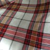Tissu lin écossais rouge et blanc