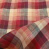 Tissu carreau en lin rouge
