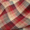 Tissu carreau en lin rouge