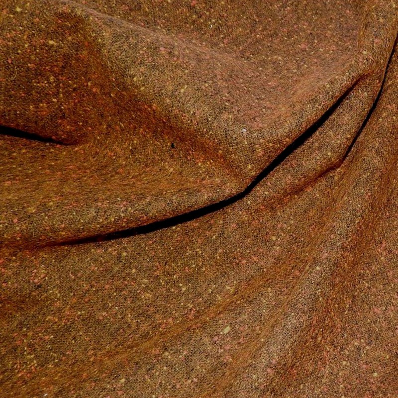 Tissu tweed marron cuivré