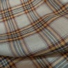Tissu carreau en lin Marron jaune