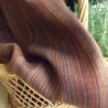 Tissu rayé en lin marron et orange