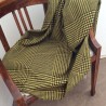 Tissu Prince de Galles géant noir jaune en laine