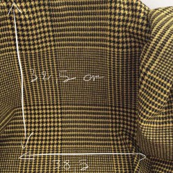 Tissu Prince de Galles géant noir jaune en laine