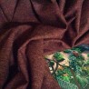 Tissu chiné marron et cuivré en flanelle
