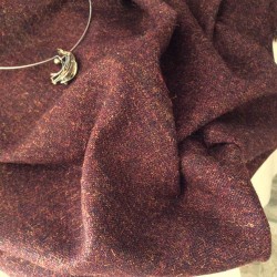 Tissu chiné marron et cuivré en flanelle