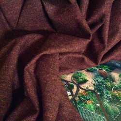 Tissu chiné marron et cuivré en flanelle