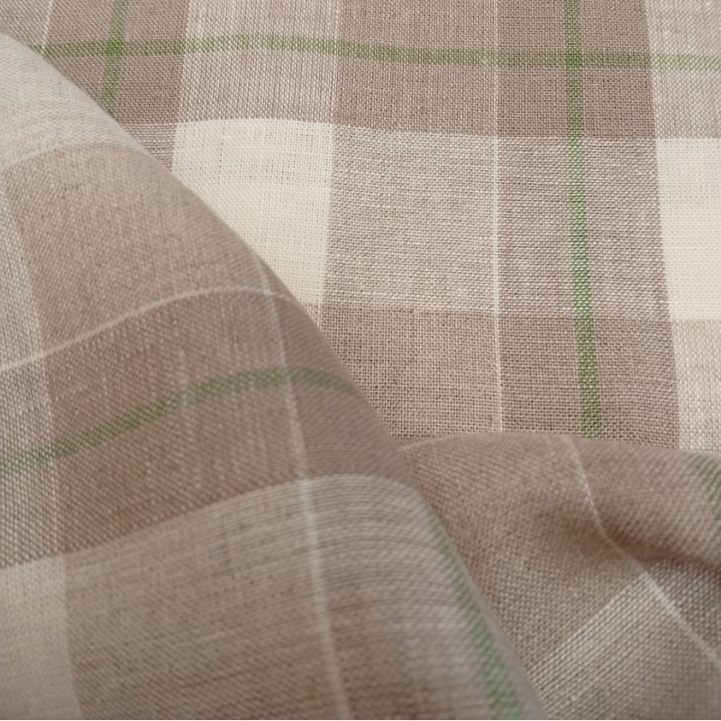 Tissu à carreaux couleur naturel du lin