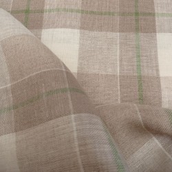 Tissu à carreaux couleur naturel du lin