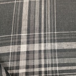 Tissu à carreaux couleur noie et blanc en lin