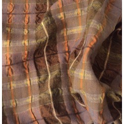 Tissu ecossais marron cuivré