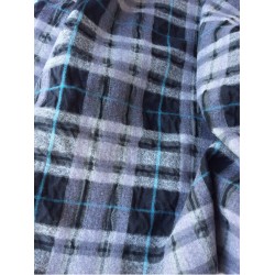 Echantillon : Tissu ecossais gris, noir, bleu électrique