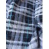 Echantillon : Tissu ecossais gris, noir, bleu électrique