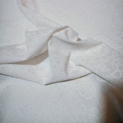 Coton Blanc sur Blanc Motif Floral - Effet brodé & Transparence