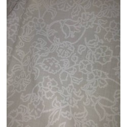 Echantillon : Coton Blanc sur Blanc Motif Floral - Effet brodé & Transparence