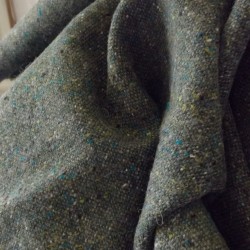 Tissu tweed de laine vert