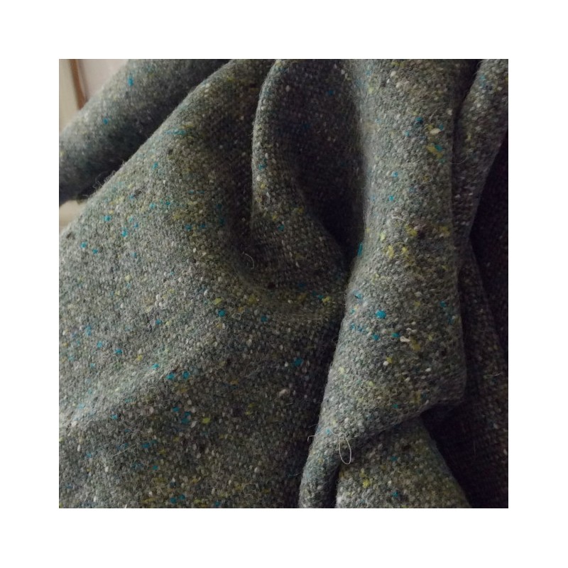 Tissu tweed de laine vert