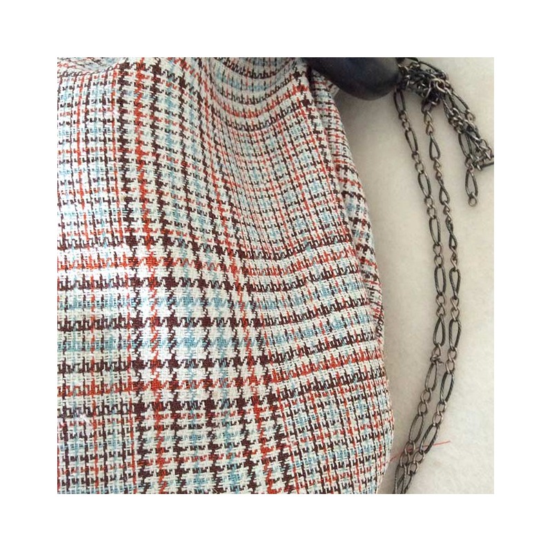 Echantillon : Tissu Prince de Galles en lin et soie sauvage