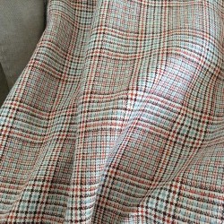 Echantillon : Tissu Prince de Galles en lin et soie sauvage