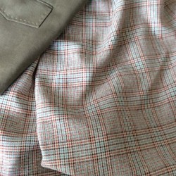 Echantillon : Tissu Prince de Galles en lin et soie sauvage