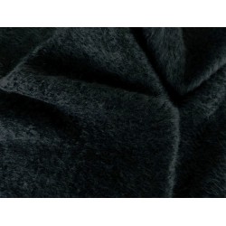 Tissu mohair noir à poils ciselés