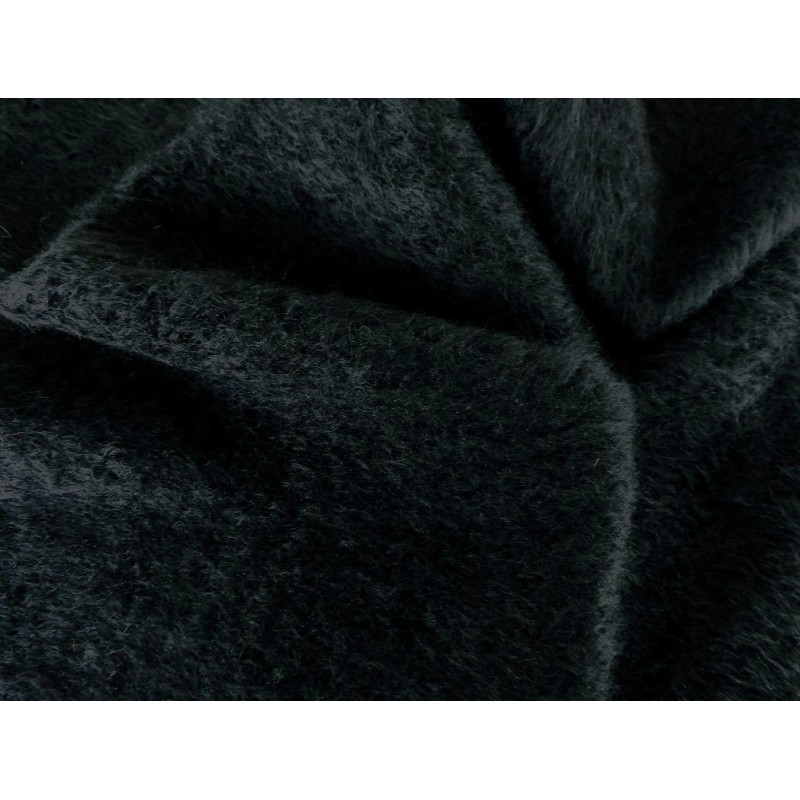 Tissu mohair noir à poils ciselés