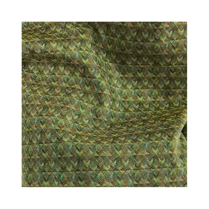 Tissu en Laine Kaki - Motif Géométrique Style Vasarely