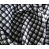 Tissu Laine Carreau Relief & Aspect Froissé - Noir et Gris