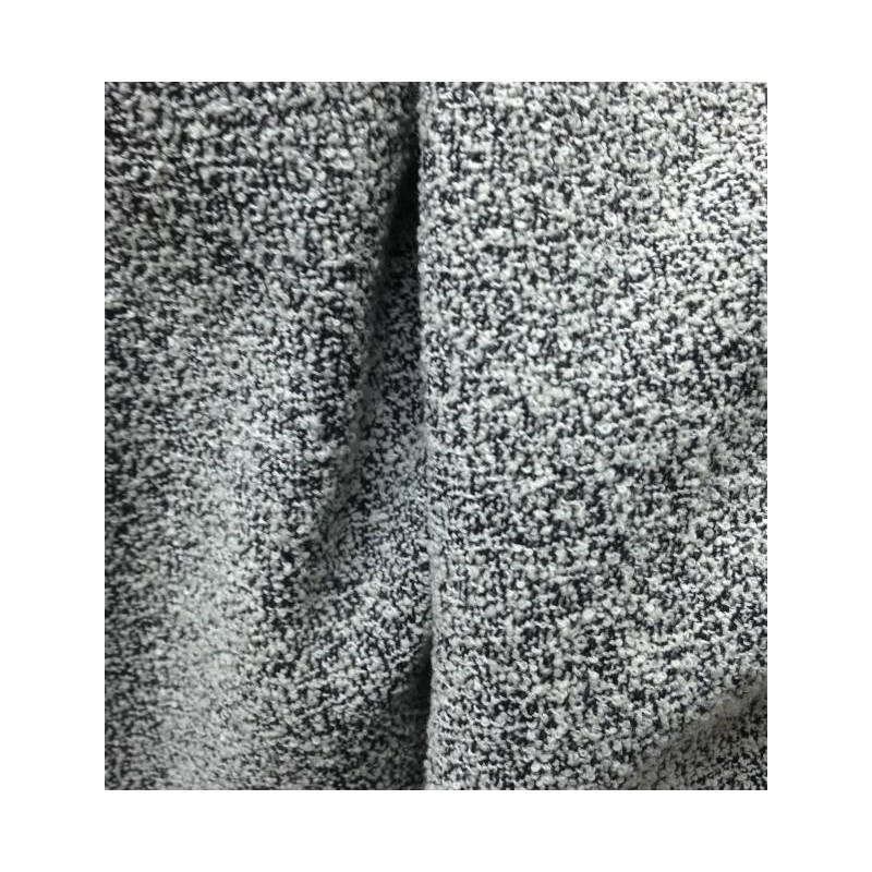 Tissu Tweed Laine Noir et Blanc Chiné au Mètre | Mon Beau Tissu