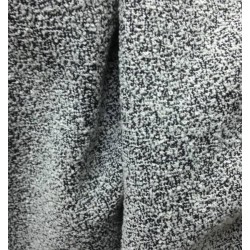 Tissu Tweed Laine Noir et Blanc Chiné au Mètre | Mon Beau Tissu