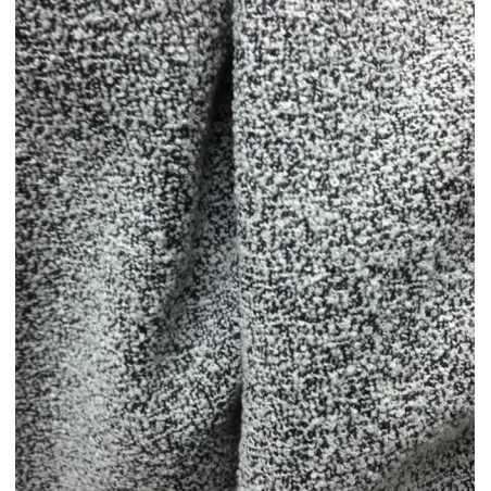 Tissu Tweed Laine Noir et Blanc Chiné au Mètre | Mon Beau Tissu