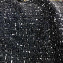 Echantillon : Tissu Tweed de Laine Bleu Gris Subtil - Élégance Classique & Moderne