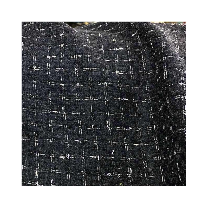 Echantillon : Tissu Tweed de Laine Bleu Gris Subtil - Élégance Classique & Moderne