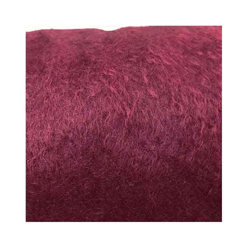 Echantillon : Tissu Mohair & Laine Bordeaux Impérial - Ultra Chaud & Moelleux