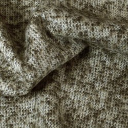 Echantillon : Tissu Tweed Mohair & Laine à Bouclettes - Marron et Beige