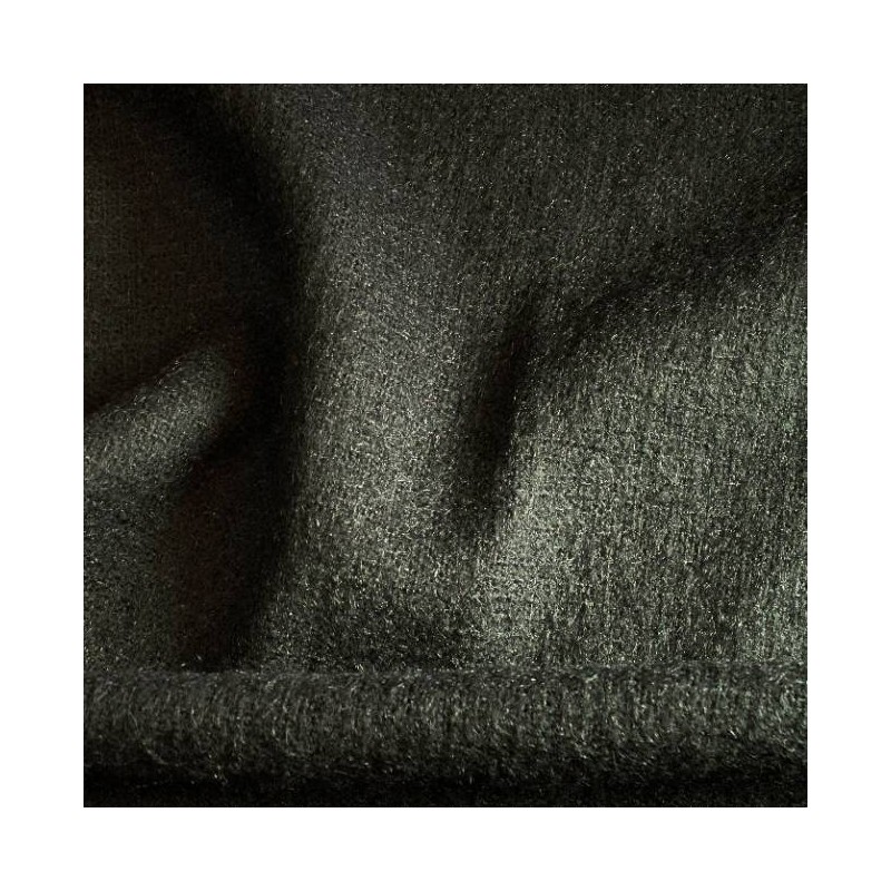 Drap de Laine & Mohair Noir Intense - Douceur et Chaleur Absolue