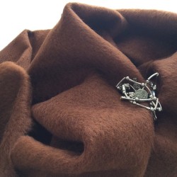 Tissu Mohair & Laine Caramel - Aspect Fourrure Ciselée & Brillance