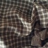 Tissu Carreaux Vintage Écru & Marron - Polyester, Laine & Lycra