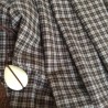 Tissu Carreaux Vintage Écru & Marron - Polyester, Laine & Lycra