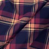 Tissu écossais robuste bleu marine et orange laine et polyester pour jupe plissée et rideaux