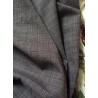 Tissu Prince de Galles gris foncé extensible en laine et polyester pour tailleur et rideaux anglais