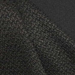 Tissu tweed noir effet astrakan épais en laine et acrylique pour manteau et plaid chic