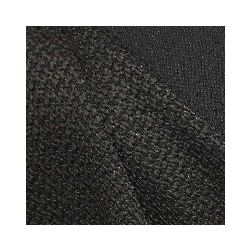 Tissu tweed noir effet astrakan épais en laine et acrylique pour manteau et plaid chic
