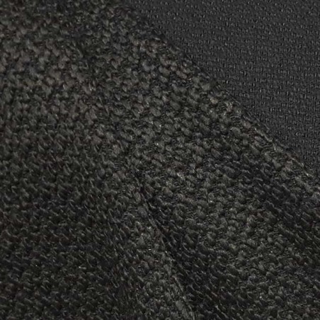 Tissu tweed noir effet astrakan épais en laine et acrylique pour manteau et plaid chic